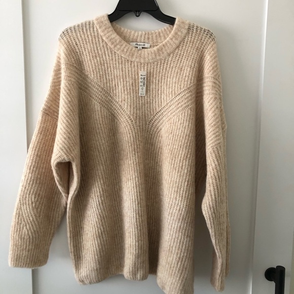 Madewell Beige Ivory Ribbed Pullover Sweater 2X - Picture 2 of 10